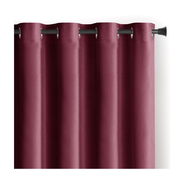 Bordo/rozā samta daļēji gaismu necaurlaidīgs aizkars 140x270 cm Eyelets – Restilo