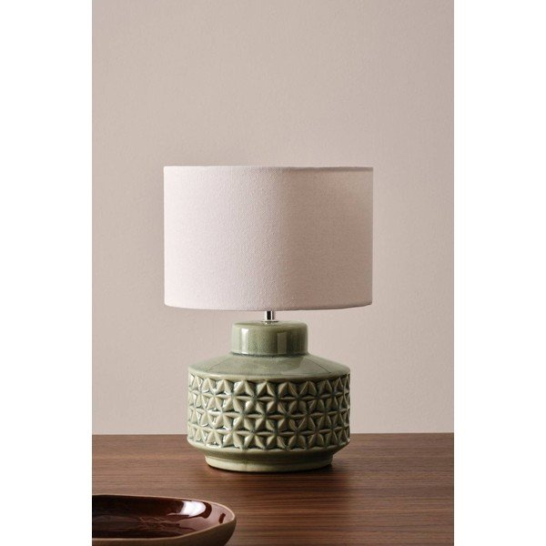 Pelēka/bēša keramikas galda lampa (augstums 35 cm) Monica – Jotex-image-3