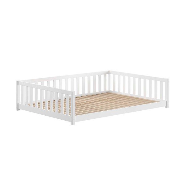 Balta priedes masīvkoka izvelkama bērnu gulta ar veļas kasti ar redelēm 140x200 cm Dallas – Vipack-image-2