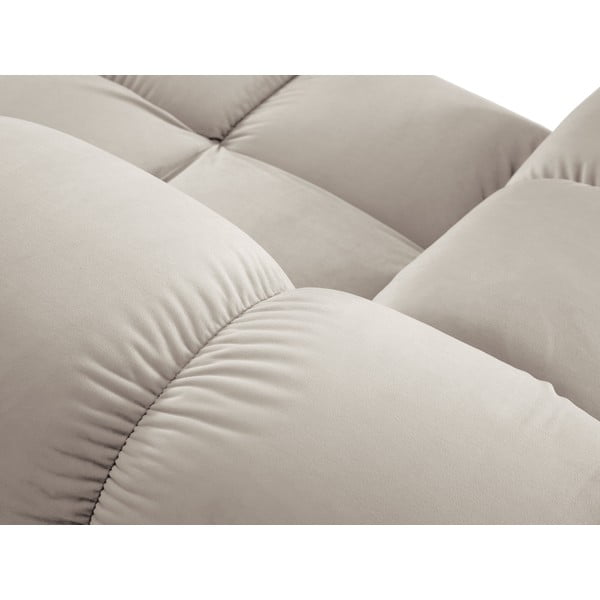 Bēšs samta modulārais stūra dīvāns (ar kreiso stūri) Bellis – Micadoni -image-1