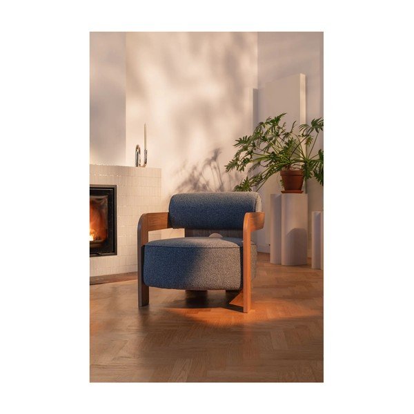 Dūmakaini zils atpūtas krēsls no buklē auduma Oolong – Zuiver-image-2