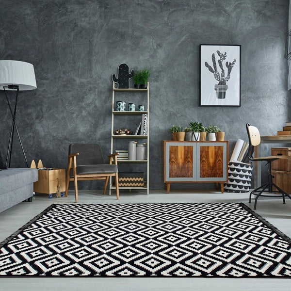 Melnbalts divpusējs paklājs Helen, 120 x 180 cm-image-4