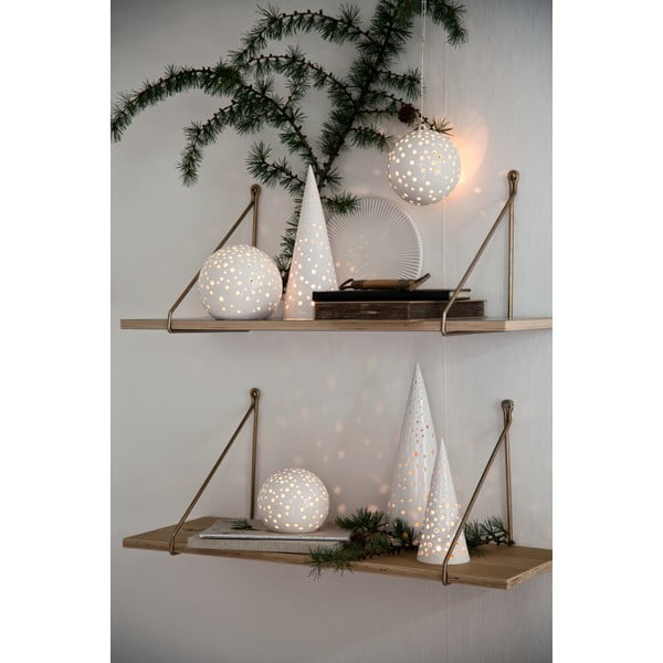 Balts porcelāna Ziemassvētku svečturis Kähler Design Nobili, augstums 19 cm-image-3