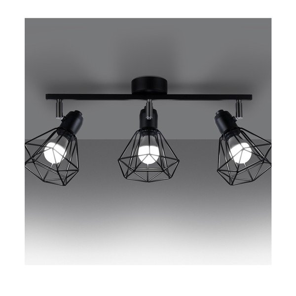 Melna griestu lampa ø 10 cm Varpu – Sollux-image-1