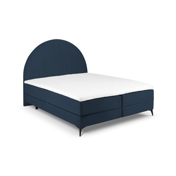 Tumši zila atsperu gulta ar uzglabāšanas vietu 180x200 cm Sunrise – Cosmopolitan Design