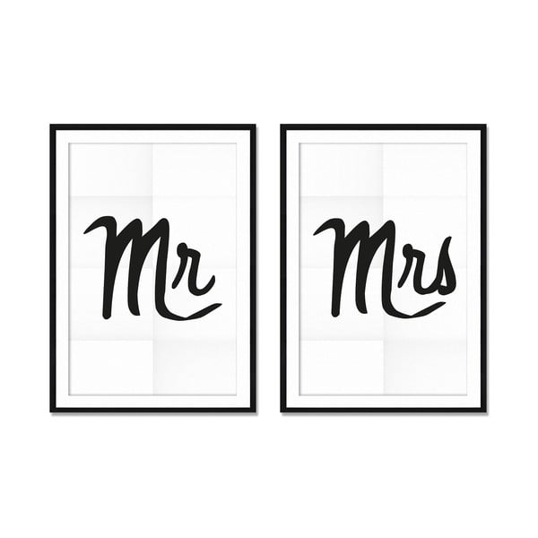 2 gleznu komplekts Really Nice Things Mr&Mrs, 40 x 60 cm