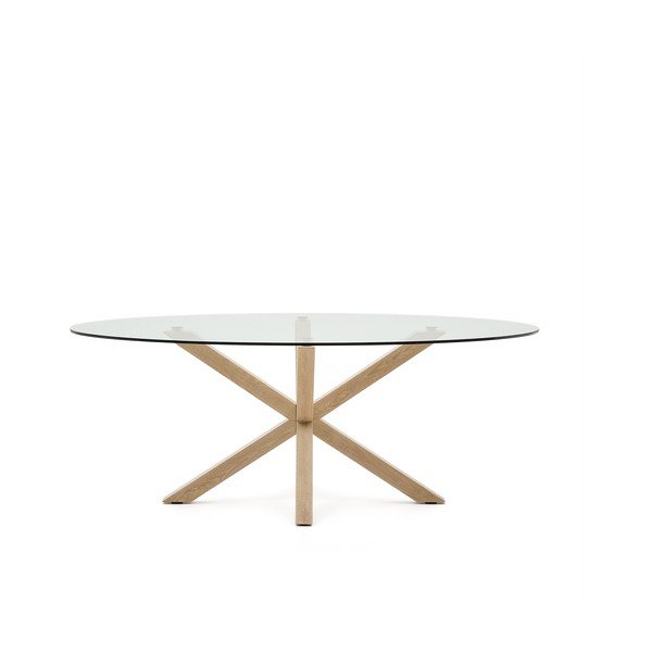 Ēdamgalds ar stikla galda virsmu 100x200 cm Argo – Kave Home-image-3