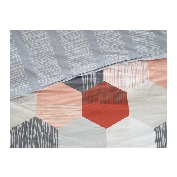 Pelēka vienguļamā gultas veļa no krepa auduma 140x200 cm Honey Comb – B.E.S.-image-1