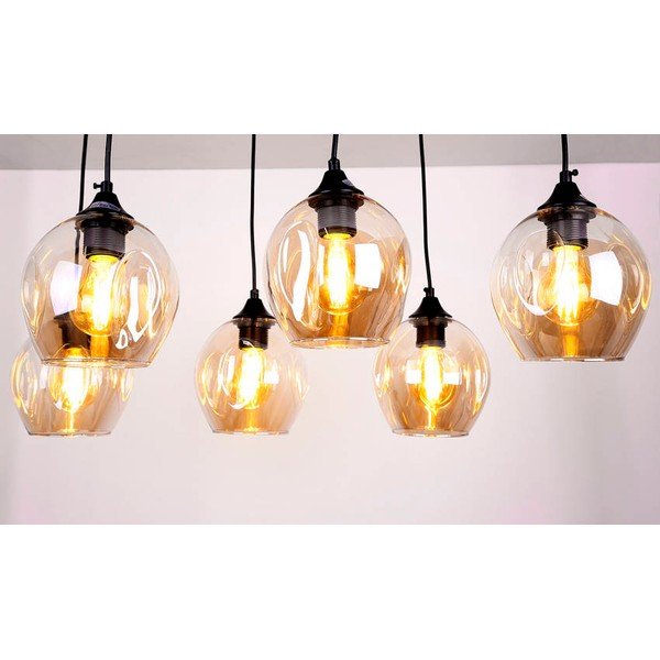 Melna piekaramā lampa ar stikla abažūru 33x67 cm Aspa – Candellux Lighting-image-1