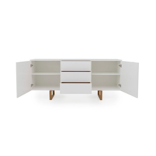 Balta kumode ar ozolkoka kājām Tenzo Birka, 176,5 x 78 cm-image-3