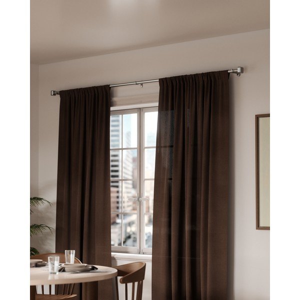 Matētas sudraba krāsas tērauda pagarināma aizkaru stanga 107 - 305 cm Geo – Umbra-image-2