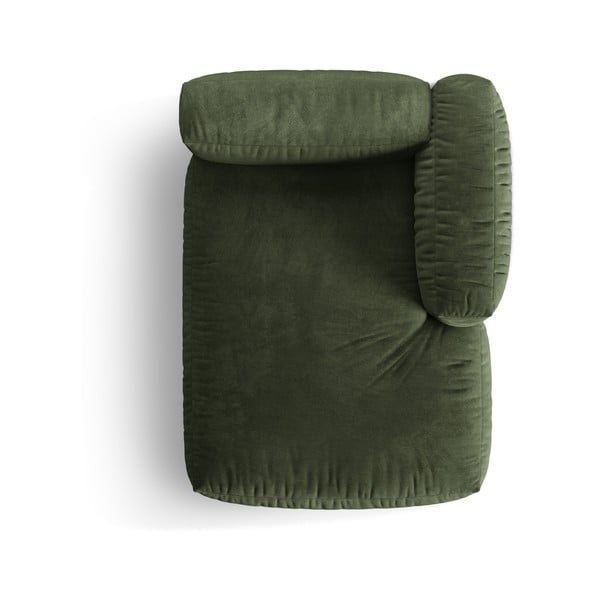 Zaļa samta modulārā dīvāna daļa (ar labo stūri) Martina – Micadoni -image-3