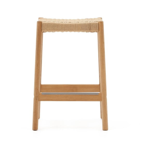 Dabīga toņa ozola masīvkoka bāra taburetes (2 gab.) (sēdekļa augstums 66 cm) Yalia – Kave Home-image-2