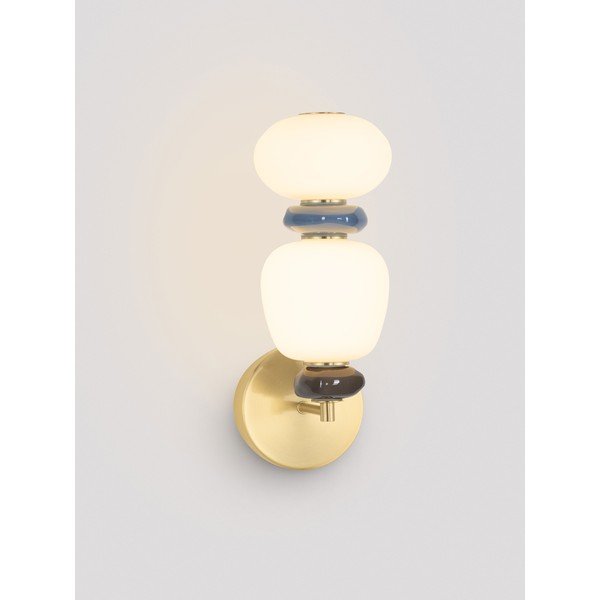 Balta/zelta krāsas metāla LED sienas lampa ar regulējamu spilgtumu Palo – Nova Luce-image-1