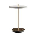 Gaiši pelēka LED galda lampa ar regulējamu spilgtumu un metāla abažūru (augstums 31 cm) Asteria Move – UMAGE