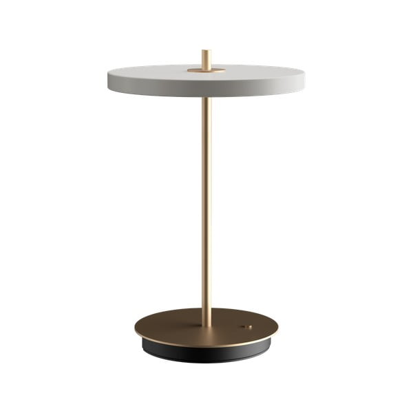 Gaiši pelēka LED galda lampa ar regulējamu spilgtumu un metāla abažūru (augstums 31 cm) Asteria Move – UMAGE