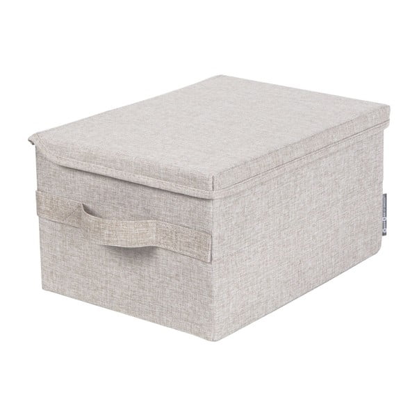Bēša tekstila uzglabāšanas kaste ar vāku 35x26x19 cm Soft Storage – Bigso