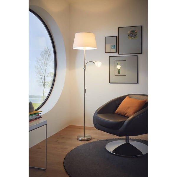 Pelēka stāvlampa ar stikla/auduma abažūru (augstums 170 cm) CONESA – EGLO-image-1