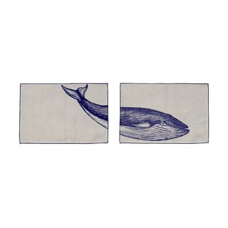 2 galda paliktņu komplekts Madre Selva Blue Whale, 45 x 30 cm