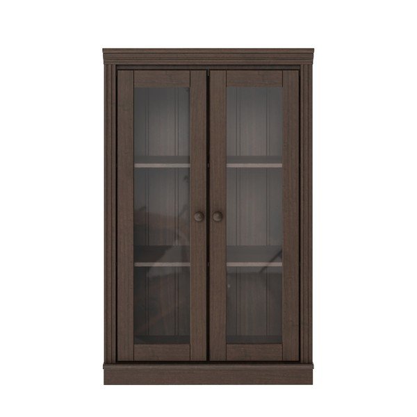 Tumši brūna priedes masīvkoka vitrīna 74x118x35 cm Anita – Støraa