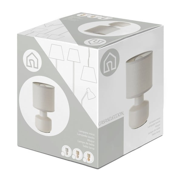 Bēša keramikas galda lampa ar auduma abažūru (augstums 22 cm) – Casa Selección-image-4