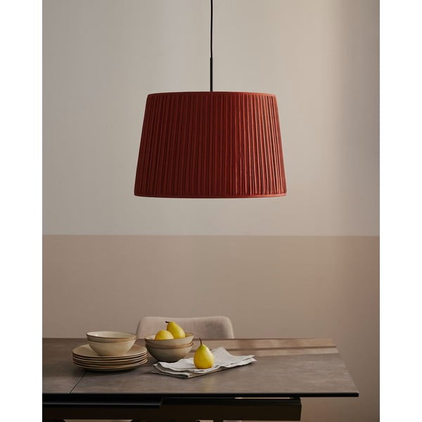 Sarkans auduma abažūrs ø 50 cm Guash – Kave Home-image-1