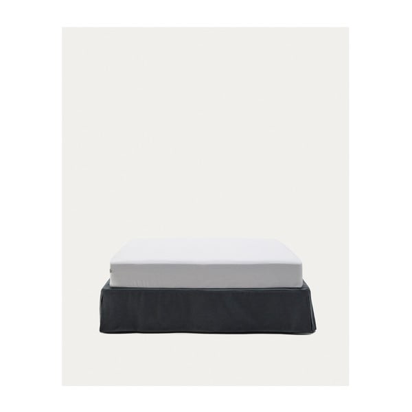 Antracīta pelēka polsterēta divvietīga gulta 160x200 cm Jaira – Kave Home-image-2