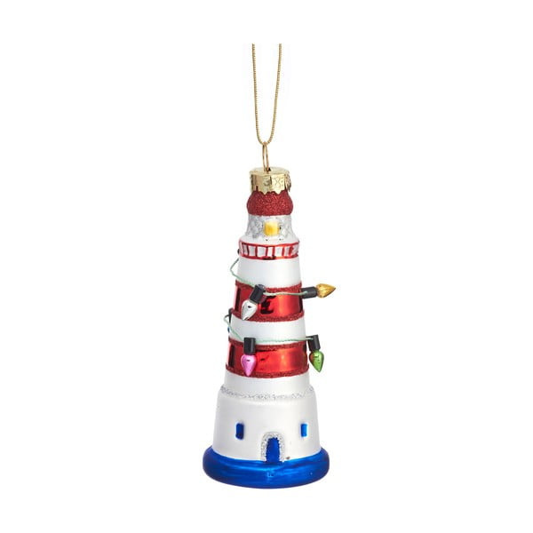 Stikla Ziemassvētku eglītes rotājums Lighthouse – Sass & Belle