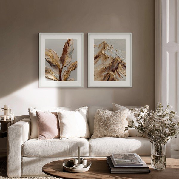 Drukāta glezna ar rāmi 40x50 cm Golden Strelitzia – Styler-image-1