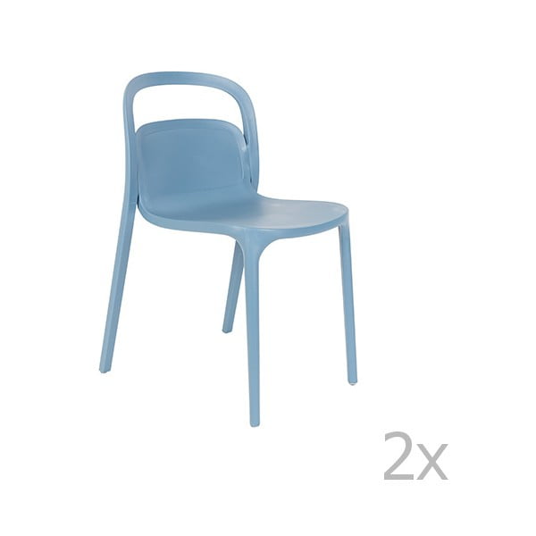 2 zilu krēslu komplekts White Label Rex