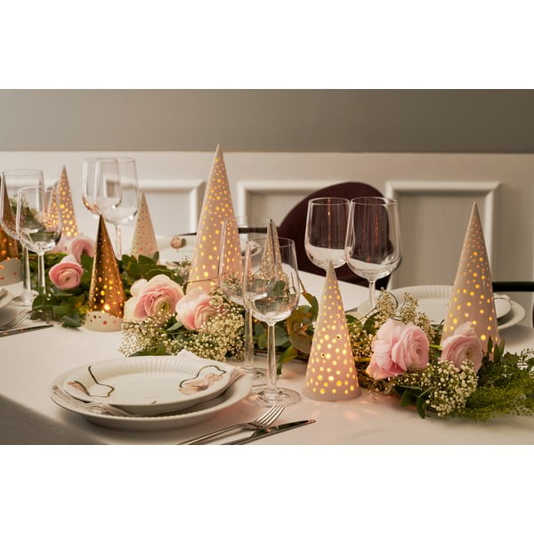 Porcelāna svečturis zelta krāsā Kähler Design Nobili, augstums 19 cm-image-1