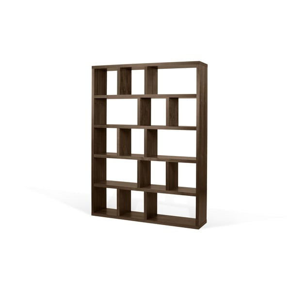 Brūns grāmatplaukts ar riekstkoka imitāciju 150x198 cm Berlin – TemaHome-image-3