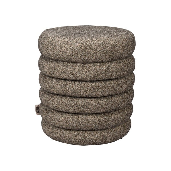 Brūns pufs no buklē auduma Fern – Dutchbone