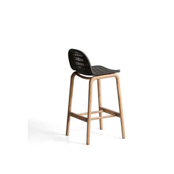 Tumši pelēks masīvkoka dārza bāra krēsls Alipa – Kave Home-image-4