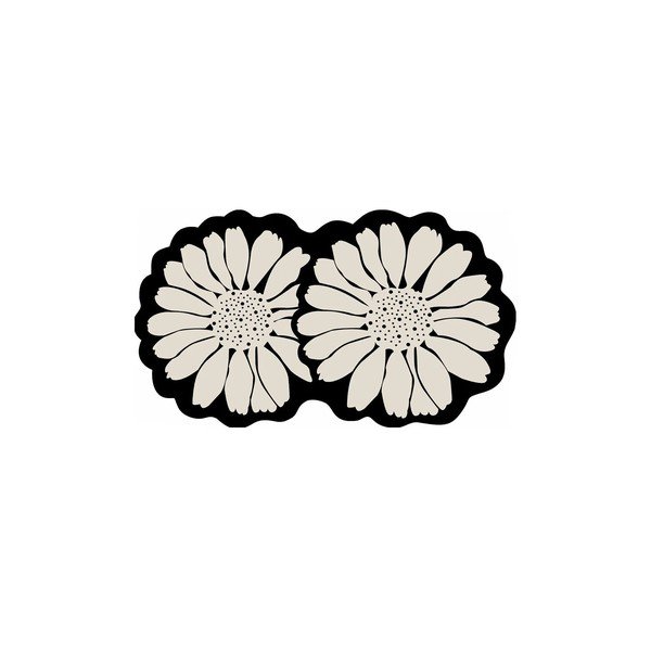 Melns/krēmkrāsas vannas istabas paklājiņš 70x120 cm Flor Extrana – Foutastic