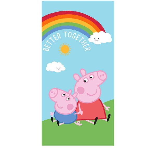 Kokvilnas bērnu dvielis 70x140 cm Peppa Pig – Jerry Fabrics