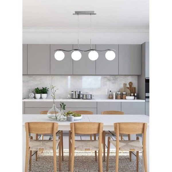 Piekaramā lampa sudraba krāsā ar stikla abažūru 12x79 cm Ramon – Candellux Lighting-image-1
