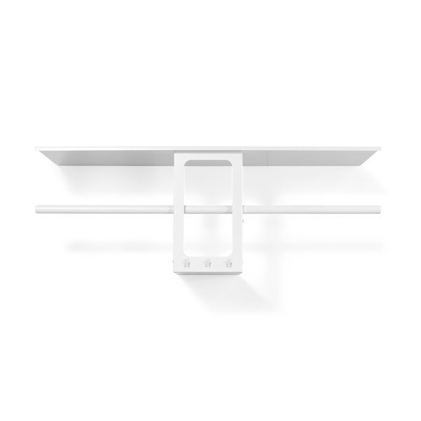 Balts tērauda sienas pakaramais ar plauktu 100 cm Luno Small – Spinder Design-image-2