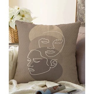 Brūna spilvendrāna ar kokvilnas maisījumu Minimalist Cushion Covers Chenille, 55 x 55 cm