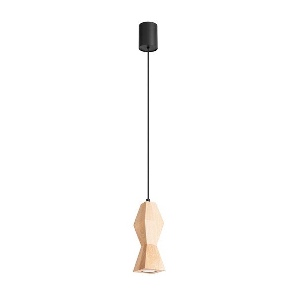 Dabīga toņa dižskābarža masīvkoka piekaramā lampa ø 8 cm Cubo – Sollux