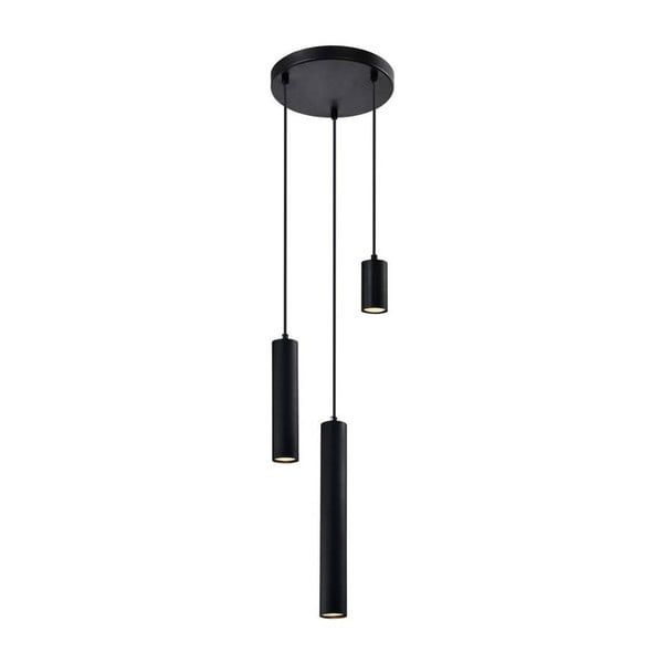Melna piekaramā lampa ar metāla abažūru Tubo – Candellux Lighting