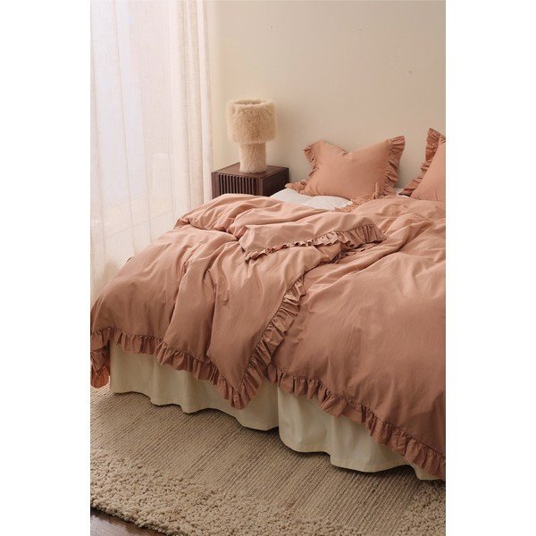 Dūmakaini rozā vienguļamā gultas veļa no kokvilnas satīna 150x210 cm Gloria – Ellos Home-image-1