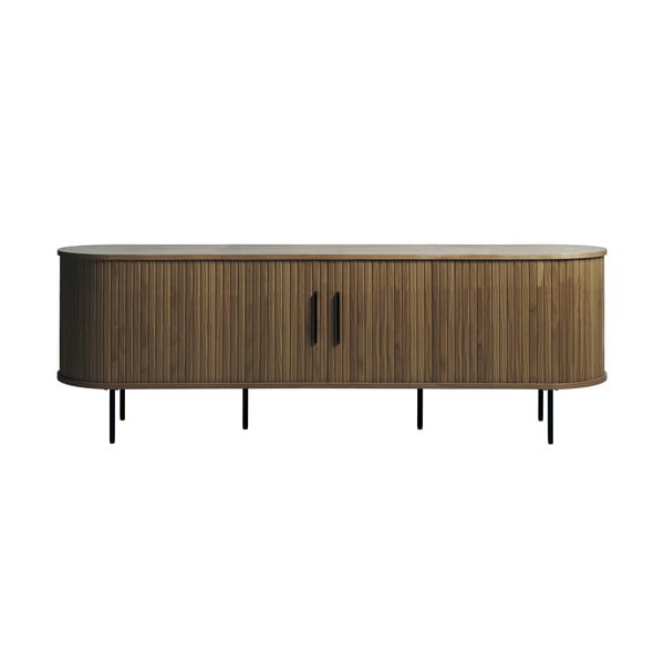 Brūns TV galdiņš ar ozolkoka imitāciju 180x56x45 cm Nola – Unique Furniture