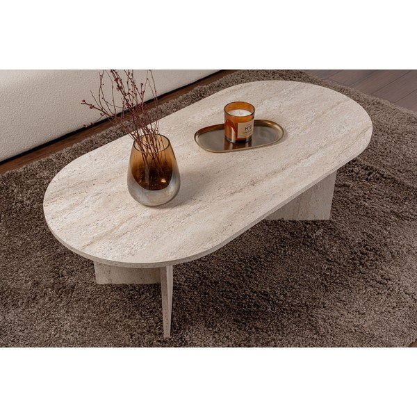 Bēšs daļēji spīdīgs žurnālgaldiņš 60x119 cm Sable – Kalune Design-image-4