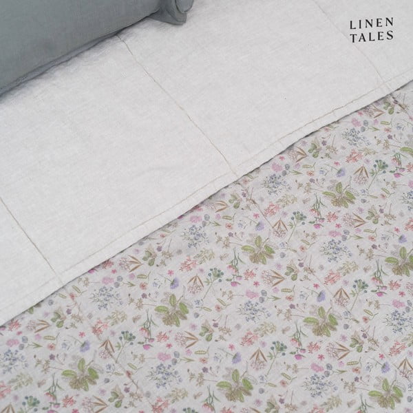 Dabīga toņa lina stepēts gultas pārklājs 140x220 cm Botany 2 & Melange – Linen Tales