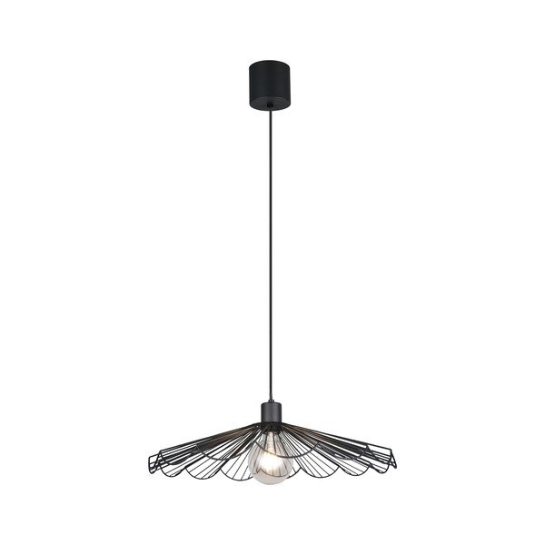 Melna metāla piekaramā lampa ar metāla abažūru ø 50 cm Margarita – Reality
