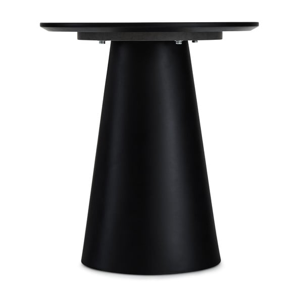 Melns/gaiši pelēks žurnālgaldiņš ar marmora imitācijas galda virsmu ø 45 cm Tango – Furnhouse-image-2