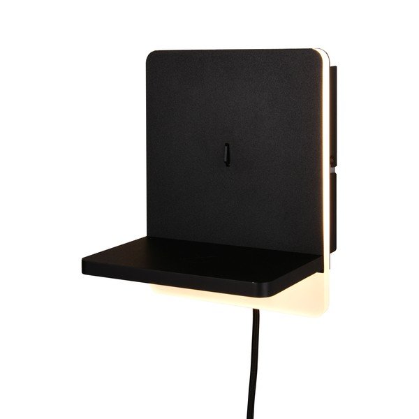 Matēti melna LED sienas lampa ar regulējamu spilgtumu Fairfield – Trio