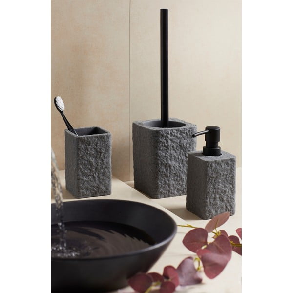 Antracīta pelēks polirezīna vannas istabas piederumu komplekts Villata – Wenko-image-1