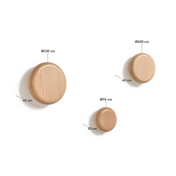 Dabīga toņa koka sienas āķi (3 gab.) Nadue – Kave Home-image-3